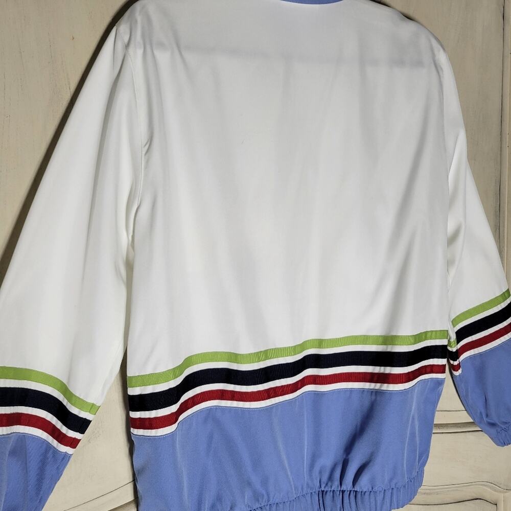 VTG Alfred Dunner Retro Striped Womens Lightweight Windbreaker Track Jacket✨️10 - Picture 15 of 16